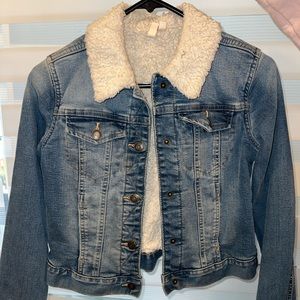 Girls Faux Fur Lined Jean Jacket.